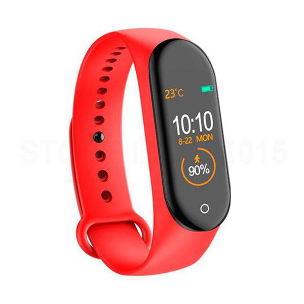 Pulseira Inteligente Smartband M4 Monitor Cardíaco Relógio - Vermelho - Smart Bracelet