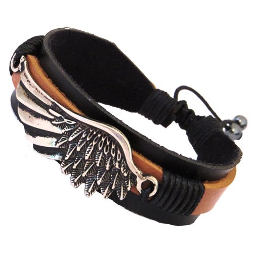 Pulseira Masculina Asa de Anjo Cromada