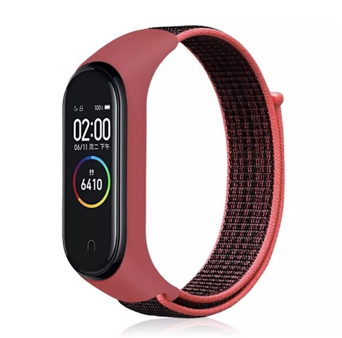 Pulseira Mi Band 3/4 Xiaomi Nylon Bordô