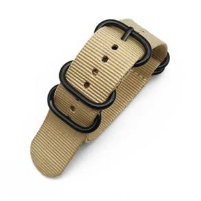 Pulseira Nylon Nato Zulu Argolas Pretas