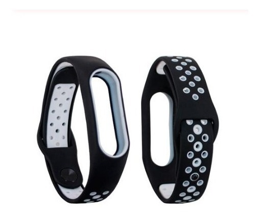 Pulseira P/ Mi Band 3 Silicone Preto Branco - Xiaomi