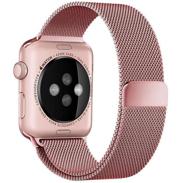 Pulseira para Apple Watch Autentica 42mm 44mm Series 1 2 3 4 Milanese Loop Pulseira de Metal Rosê - Aceshley