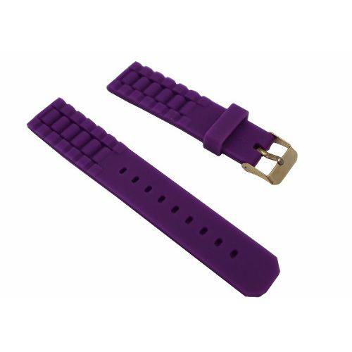 Pulseira para Relógio Borracha de Silicone Roxo 18 Mm