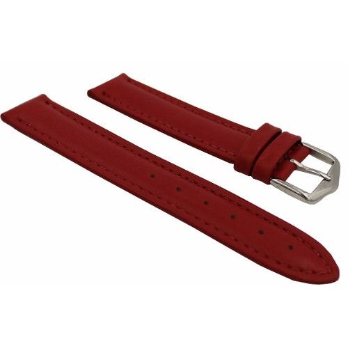 Pulseira Relógio de Fivela Couro Legitimo 18 Mm Vermelho