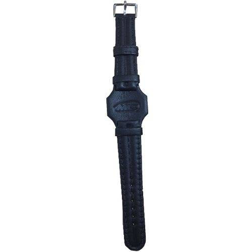 Pulseira Relogio Fivela Metal Magnum Couro Preto Liso 20 Mm