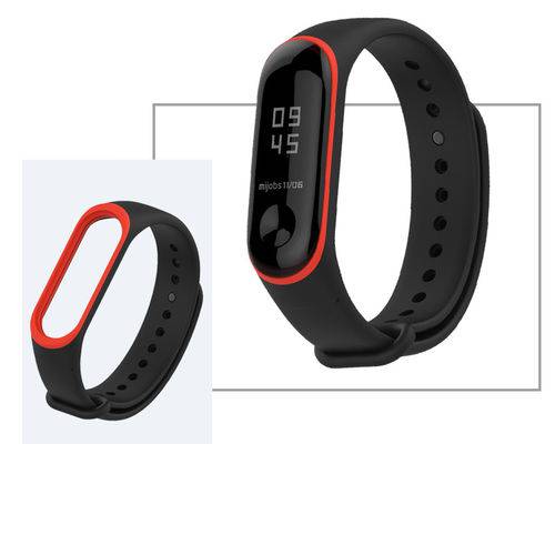 Pulseira Relógio Xiaomi Mi Band 3 Preto com Borda Vermelho