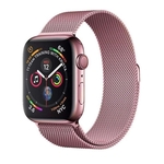 Pulseira Rosa Milanese Magnética Aço Loop para Apple Watch e Iwos 38mm e 42mm