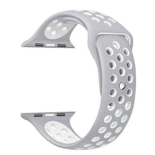 Pulseira Silicone Compatível com Apple 42mm - Cinza e Branco