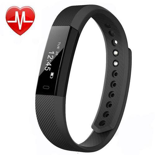 Pulseira Smartband Id115 Hr Bluetooth Pedômetro Monitor Batimentos Cardíacos Calorias Ip67 - Preto