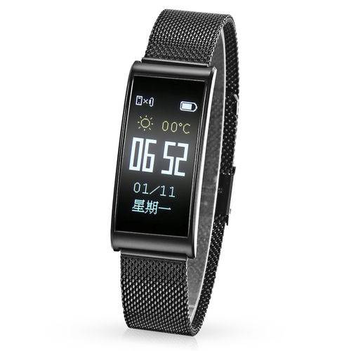 Pulseira Smartband X3 Gps Pedômetro Monitor Cardíaco Fitness Bluetooth Metal Luxo - Preto