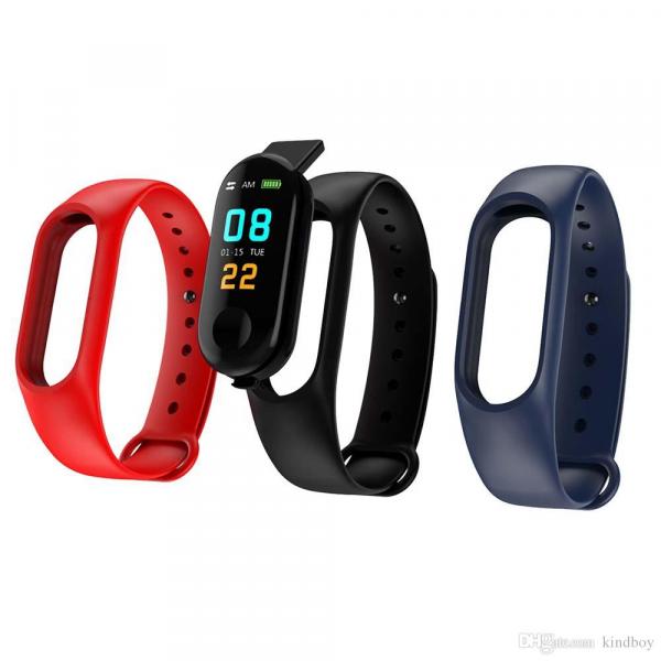 Pulseira Smartwatch Inteligente M3 Monitor Fitness + Pulseira Extra Colorida Avulsa