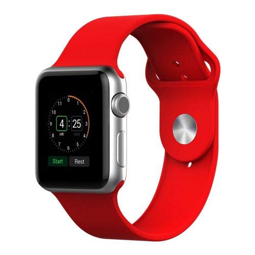 Pulseira Sport Tamanho Feminino Vermelha Compativel com Apple Watch de 38mm e 40mm