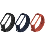 Pulseiras Mi Band 3 e 4 Preto/Azul Marinho/Vermelho Kit Com 3