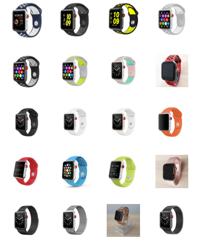 Pulseiras para SmartWatch (Apple / Iwo) / Silicone Preto <black>