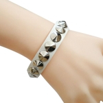 Punk Gothic Rock Faux Leather Rivet Stud Spike Bracelet Cuff Bangle Bracelet