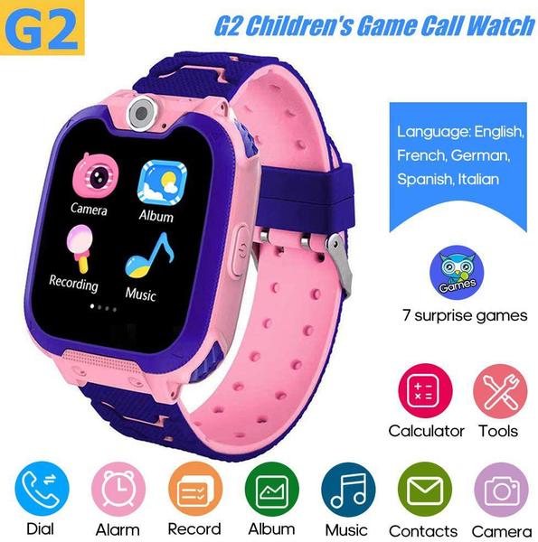 Q12 Intelligent Kids Watch Crianças Smartwatch Embutido 7 Jogos de Quebra-cabeça - ROSA - Smart Bracelet