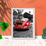 Quadro de Parede Fusca Vermelho