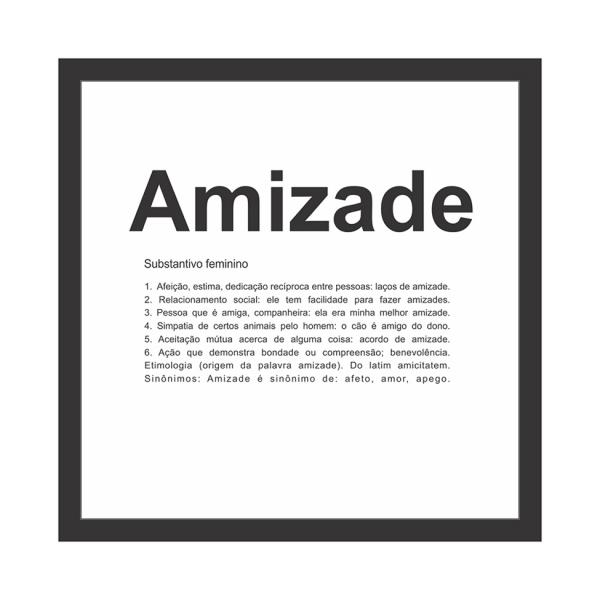 Quadro Decorativo Amizade Preto e Branco - Kapos