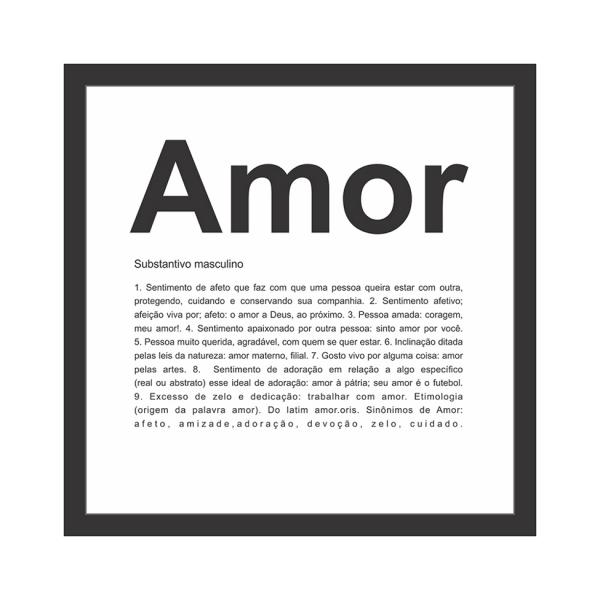 Quadro Decorativo Amor Preto e Branco - Kapos