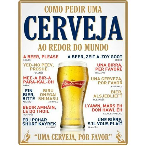 Quadro Decorativo Como Pedir uma Cerveja