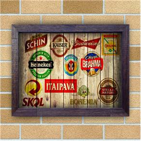 Quadro Decorativo Marcas de Cerveja