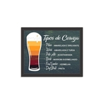 Quadro Decorativo Tipos de Cerveja Preto - Médio