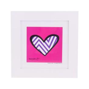 Quadro Emoldurado Romero Britto Zig Zag Love