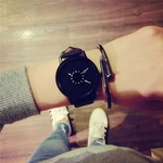 Moda Unisex Quartz-relógio único projeto seletor Lovers' Assista pulseira de couro relógio