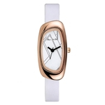 Quartz Watch, 3 Colors Fashion Special Style Women Quartz Movement Watch Wristwatch with Thin Leather Watch Band