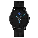 Fashion Creative Geometric Round Magnetic Ribbon Calendar Men's Quartz Watch