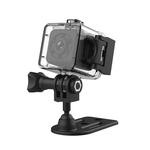 Quelima Mini Camcorder Detecção de Monitor Full HD, Visão Noturna IR, Cartão TF, Câmera Gravadora Esportiva com Suporte, Mini Câmera Escondida DV para Segurança Doméstica (Preto)