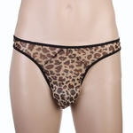 Quente Sexy Masculino Leopardo Bolsa Breve Roupa Interior G-string Tanga