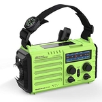 Rádio AM FM e NOAA 2000mAh Com Bateria Solar ou Manivela de Recarga USB Alarme SOS