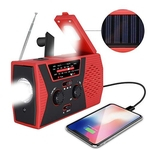 Rádio AM FM e NOAA 2000mAh Com Bateria Solar ou Manivela de Recarga USB Alarme SOS