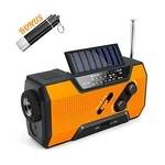 Rádio AM FM e NOAA 2000mAh Com Bateria Solar ou Manivela de Recarga USB Cor Laranja