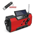 Rádio AM FM WB e NOAA 2000mAh Com Bateria Solar ou Manivela de Recarga USB Alarme SOS