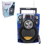 Radio / Caixa de Som Recarregavel 15w Bivolt com Controle e Luz Karaoke/usb / Sd