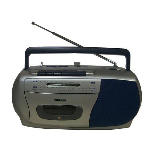 Rádio Gravador Portátil Windsor 2416BL AM/FM Prata Bivolt