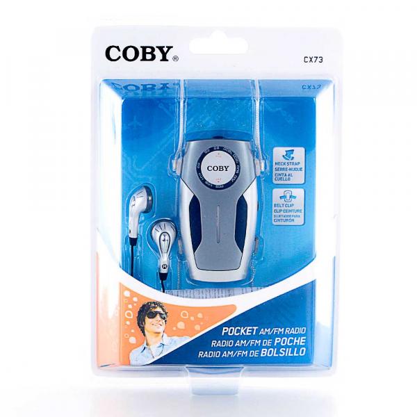 Rádio Portátil AM/FM de Alta Sensibilidade C/ Fone de Ouvido COBY CX73 Cinza - Coby