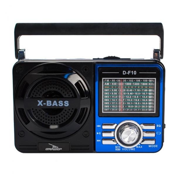 Rádio Portátil AM/FM/USB/SD D-F10-Grasep