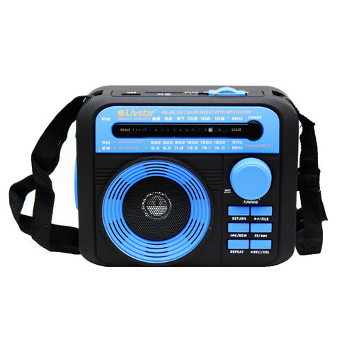 Rádio Portátil Cnn-r620 Am/fm/sw Mp3 USB Cartão Sd Pen Drive Azul Livstar