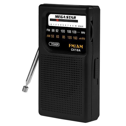 Rádio Portátil Megastar Cx16a Am/Fm - Preto