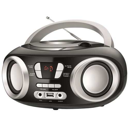 Rádio Portátil Mondial Boom Box Nbx-13, Usb, Auxiliar, Rádio Fm, 6W, Preto - Bivolt