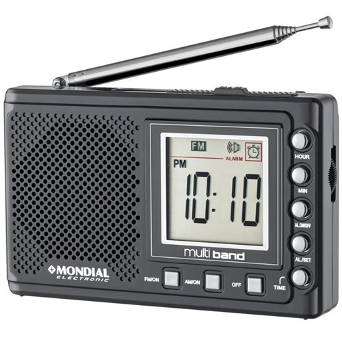 Rádio Portátil Mondial Multi Band 2 Rp-04 Preto - 3V Dc