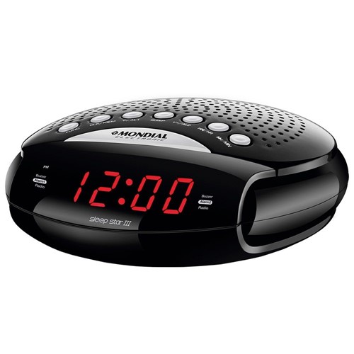 Rádio Portatil Preto Sleep Star III Am/Fm Alarme 5W Mondial