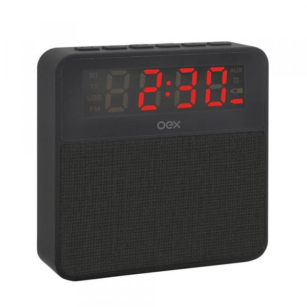 Rádio Relógio Bluetooth OEX Clock Speaker Wake CS100 - Preto