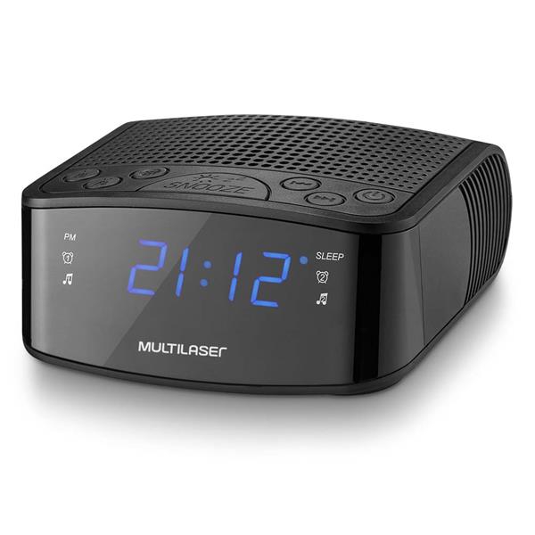 Rádio Relógio Despertador Alarme Fm 3w Rms Multilaser Sp288