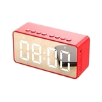 Rádio Relógio FM Com Bluetooth Bateria Interna e Tela Espelhada Premium - Vermelho