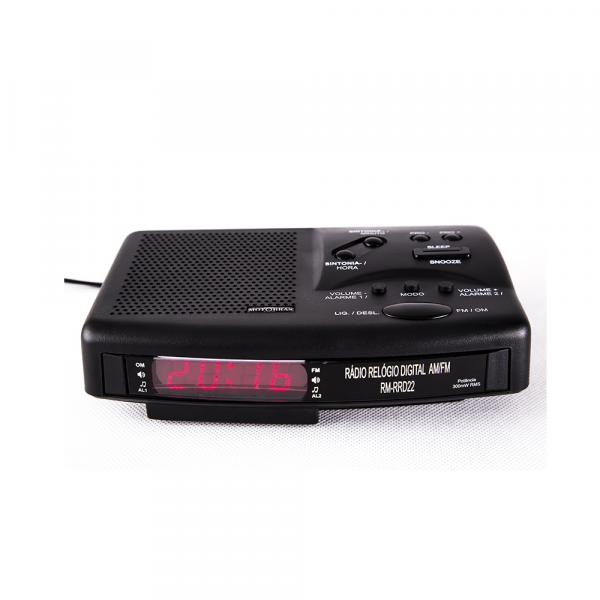 Rádio Relógio Digital Alarme 2 Faixas Am/Fm Rmrrd22 Motobras