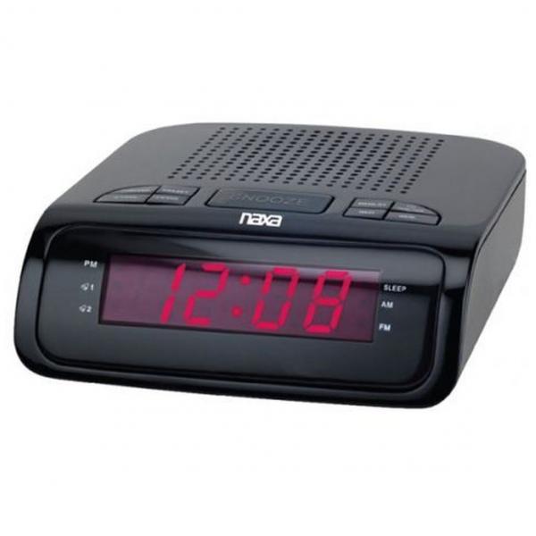 Radio Relogio Digital Am Fm com 2 Alarmes Naxa Nrc-174- Preto